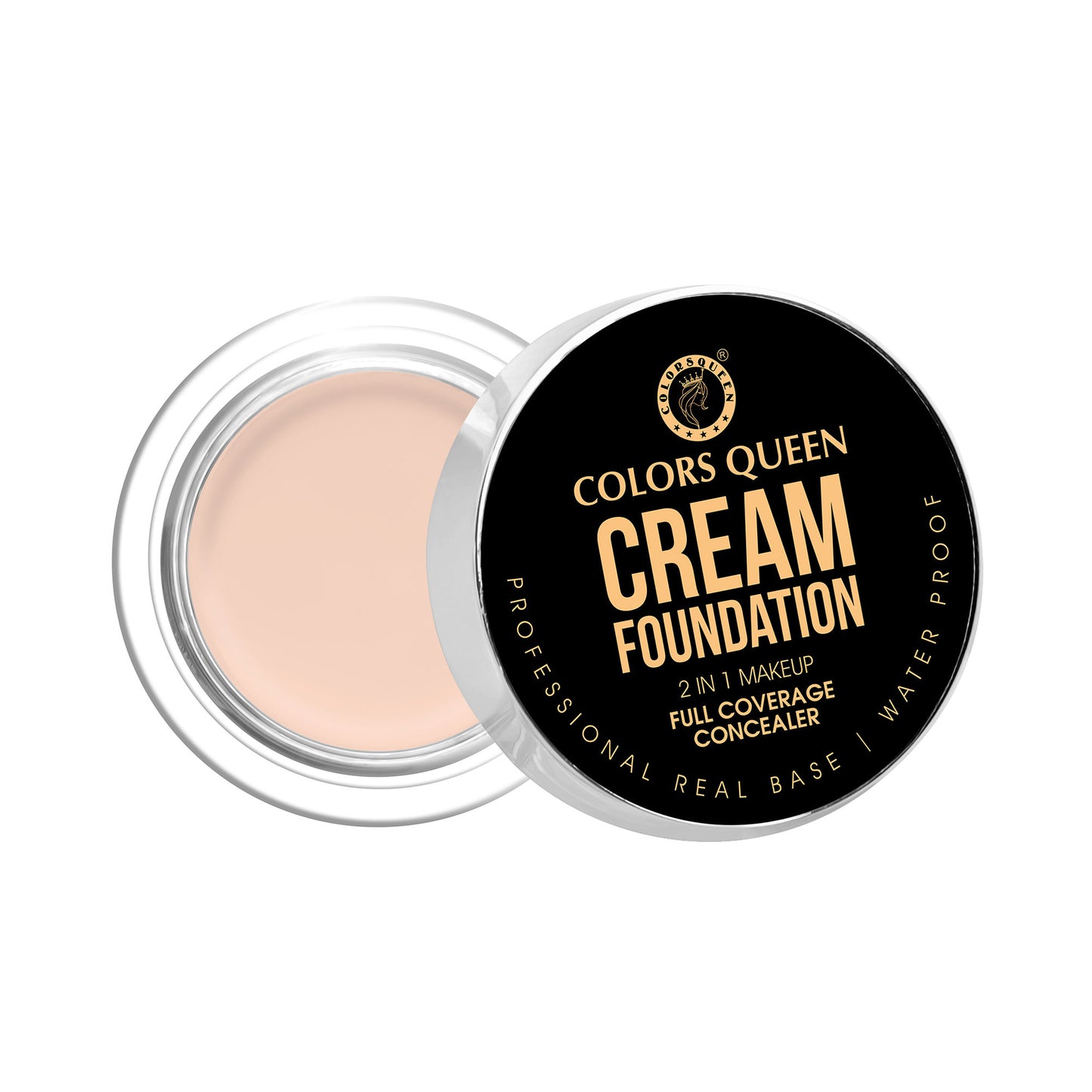 Colors Queen 2 In 1 Cream Waterproof Foundation With Concealer - 72