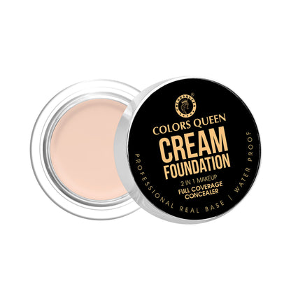 Colors Queen 2 In 1 Cream Waterproof Foundation With Concealer - 72