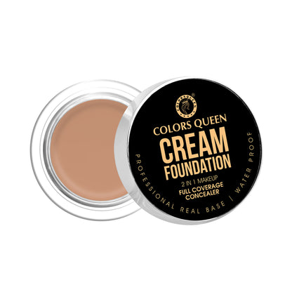 Colors Queen 2 In 1 Cream Waterproof Foundation With Concealer - F26
