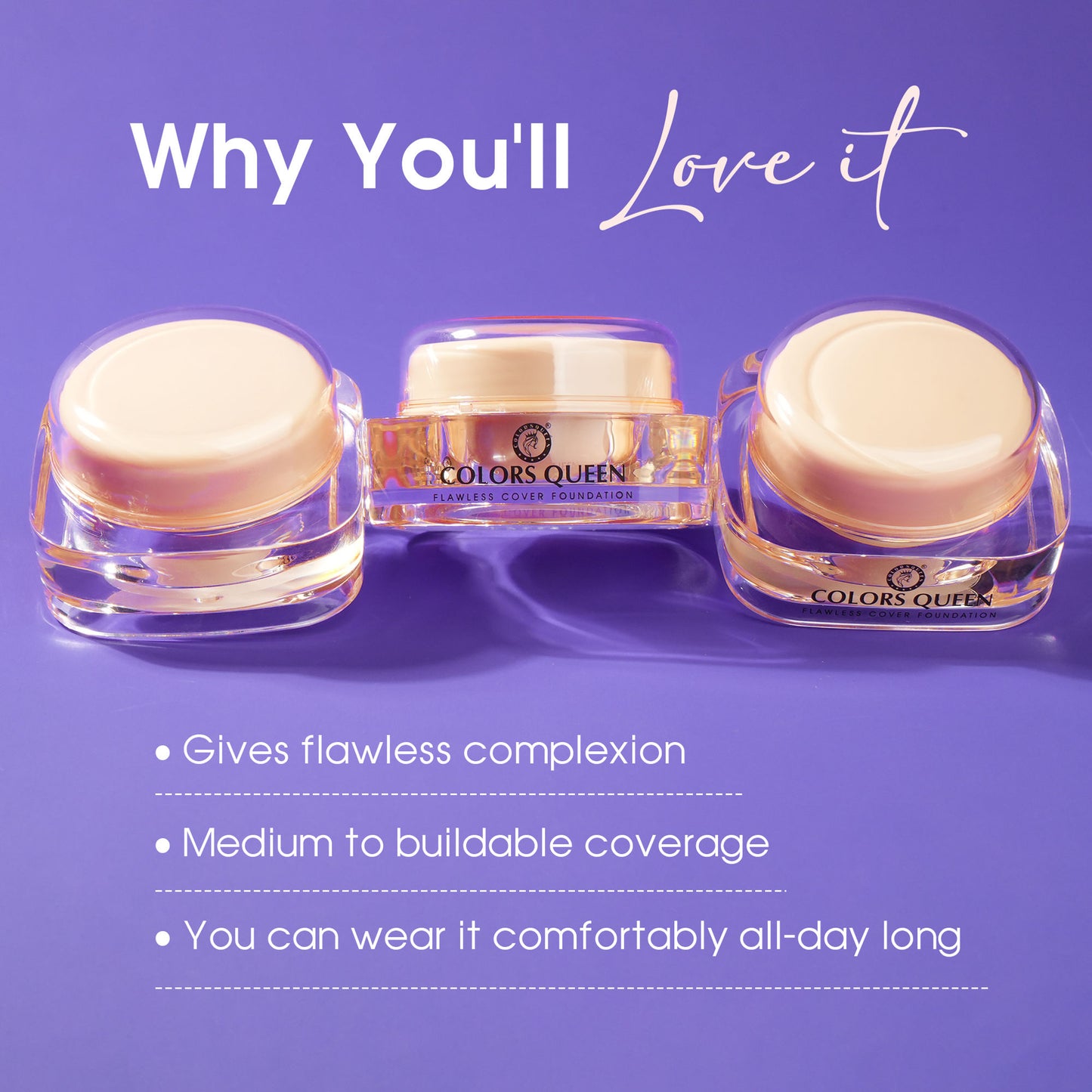 Colors Queen Flawless Cover Foundation - Honey
