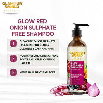 GLAMOUR WORLD AYURVEDIC Glow Red Onion Shampoo