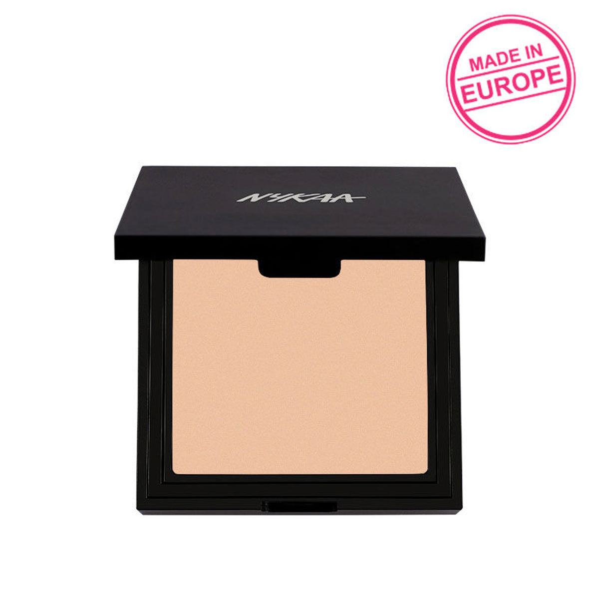 Nykaa Cosmetics SKINgenius Matte Powder Compact in Rose Beige 02, featuring a closed compact with the product name and brand.
