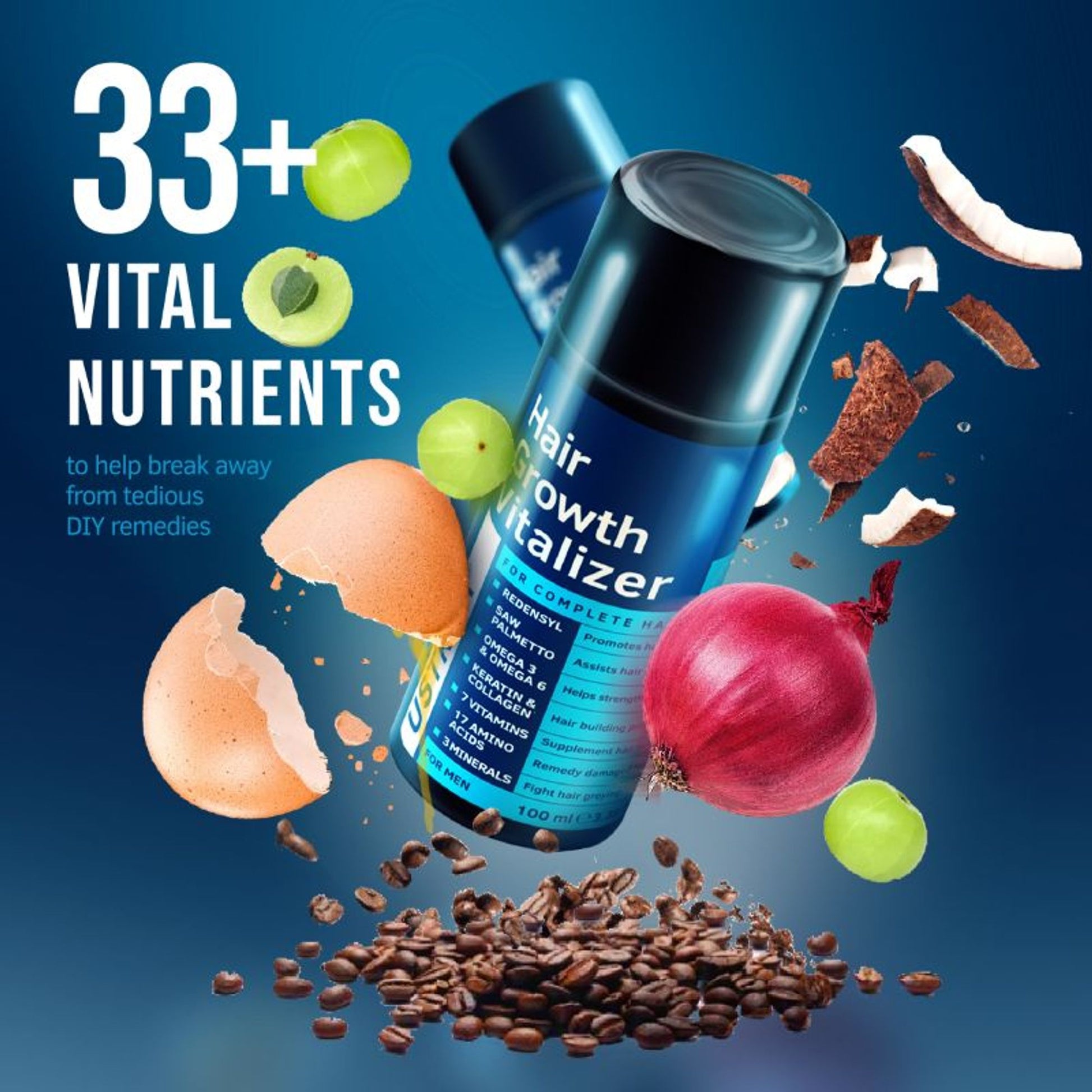 Ustraa Hair Growth Vitalizer - Boost Hair Growth, Prevents Hairfall With Redensyl & Jojoba