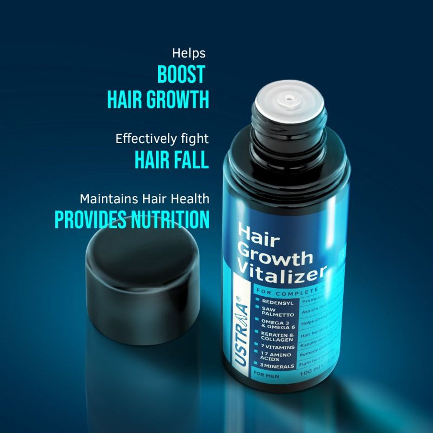 Ustraa Hair Growth Vitalizer - Boost Hair Growth, Prevents Hairfall With Redensyl & Jojoba