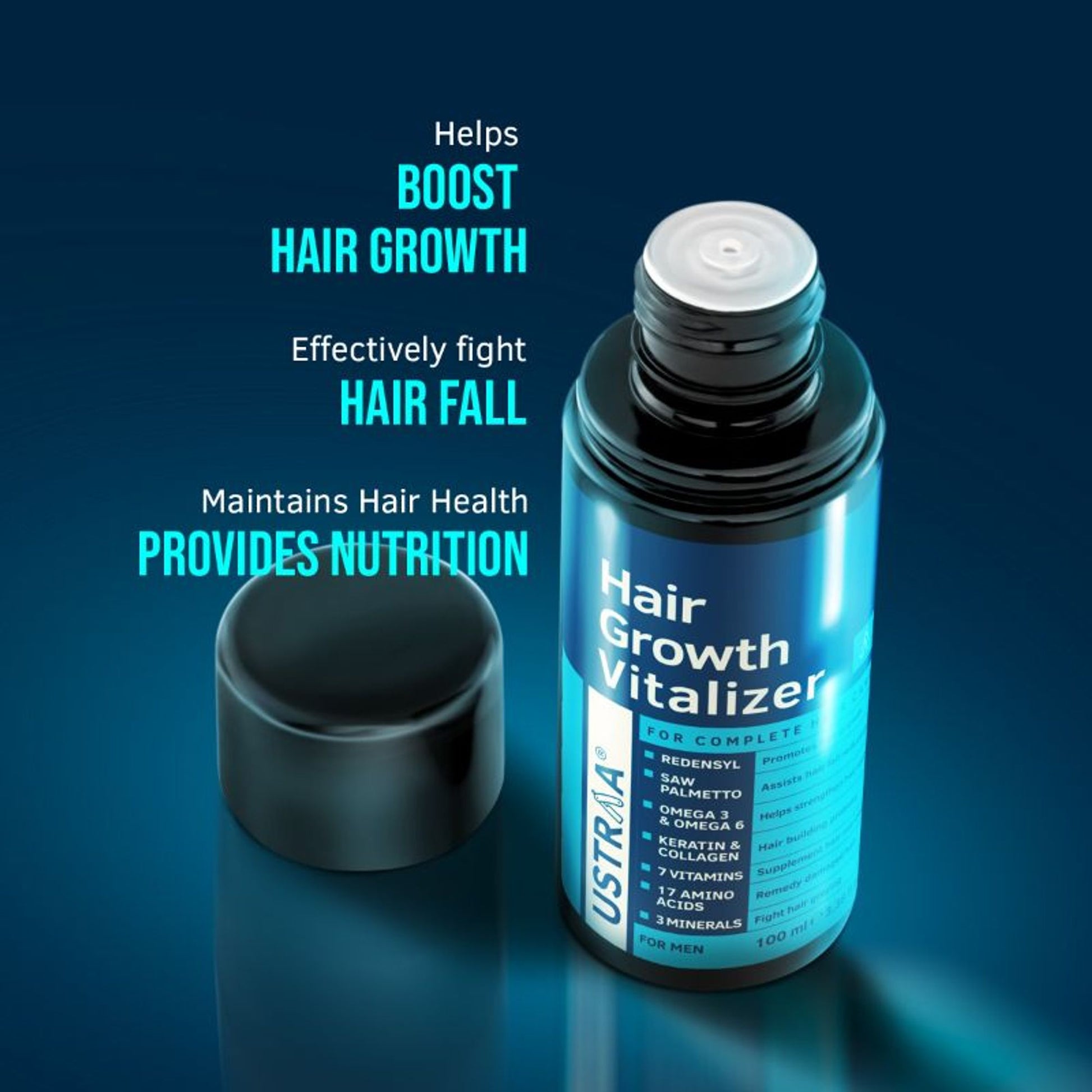 Ustraa Hair Growth Vitalizer - Boost Hair Growth, Prevents Hairfall With Redensyl & Jojoba