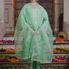 Dhiyona IE Floral Embroidered Thread Work Kurta With Trousers & Dupatta