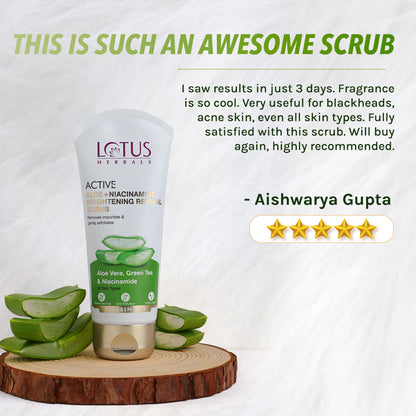 Lotus Herbals Active Aloe + Niacinamide Brightening Revival Scrub