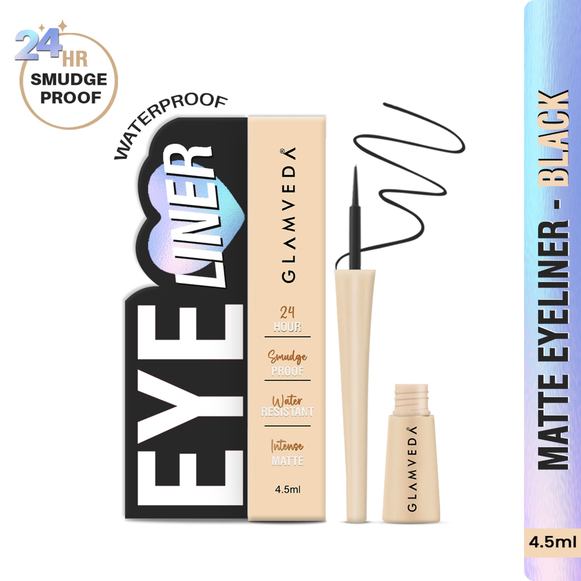 Glamveda Super Matte Liquid Intense Eyeliner - Black