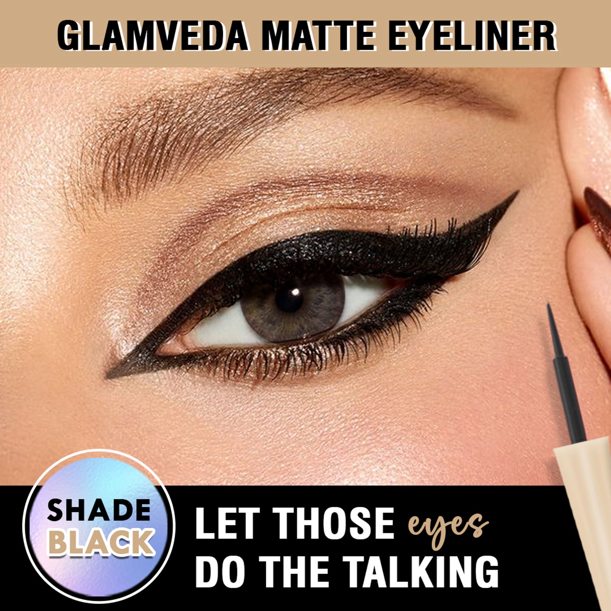 Glamveda Super Matte Liquid Intense Eyeliner - Black