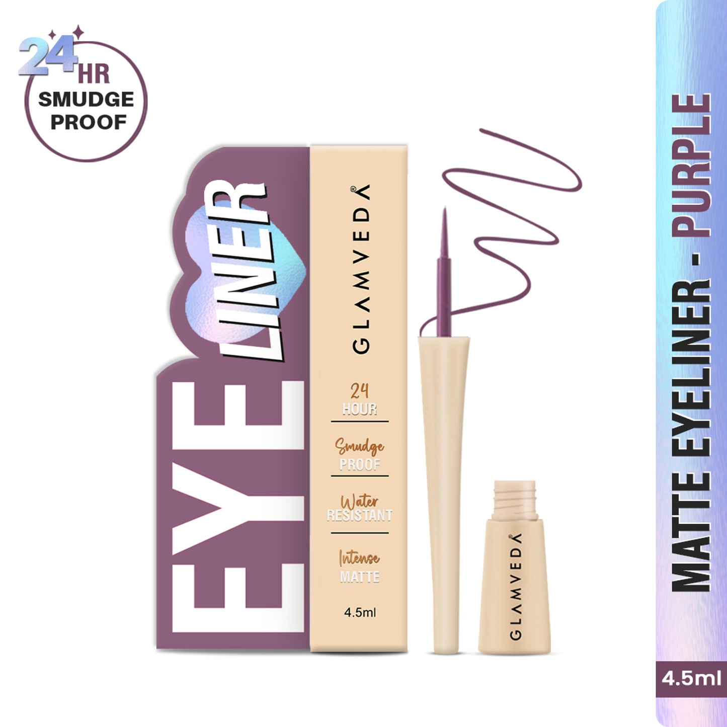 Glamveda Super Matte Liquid Intense Eyeliner - Purple