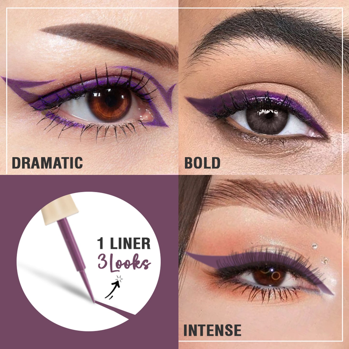 Glamveda Super Matte Liquid Intense Eyeliner - Purple