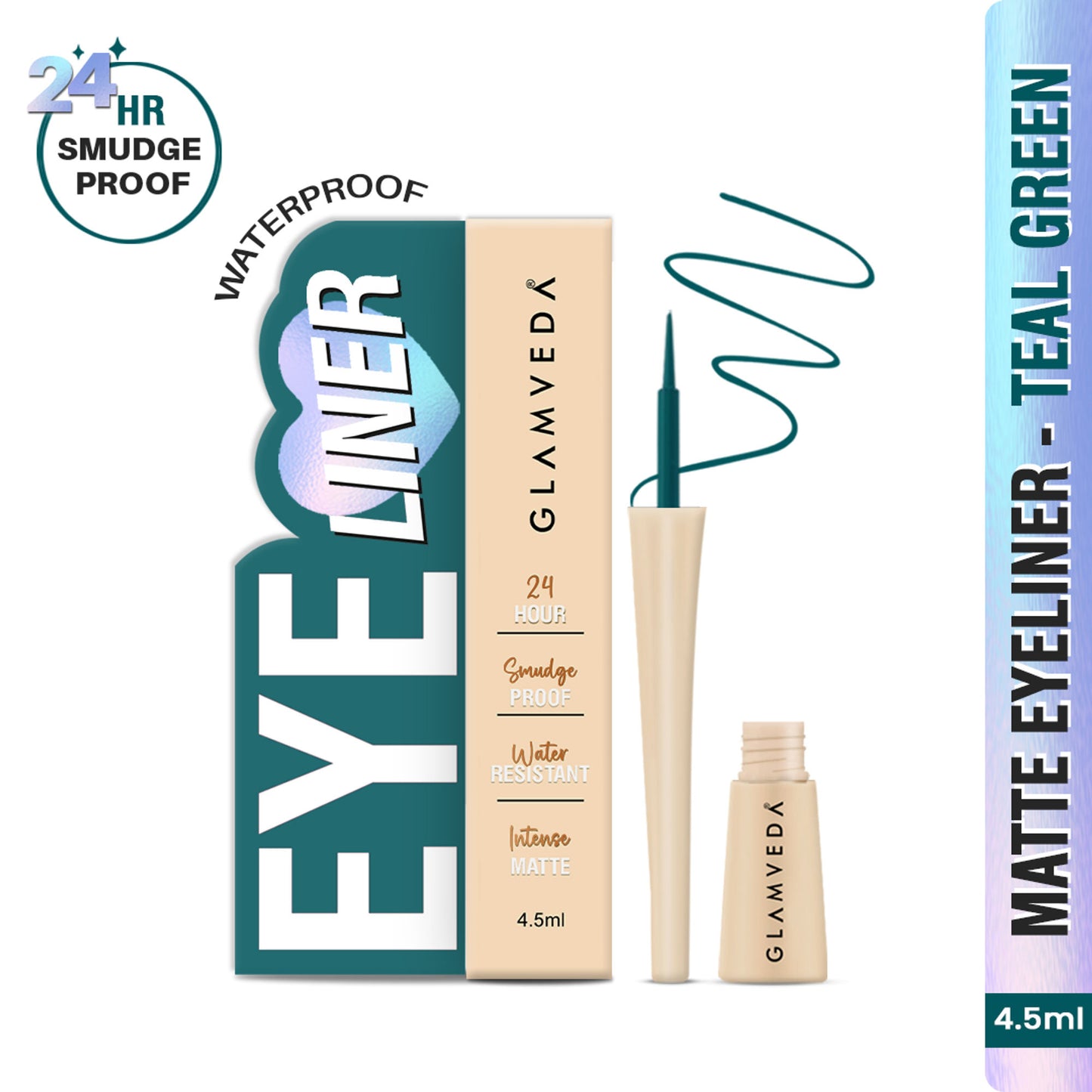 Glamveda Super Matte Liquid Intense Eyeliner - Teal Green