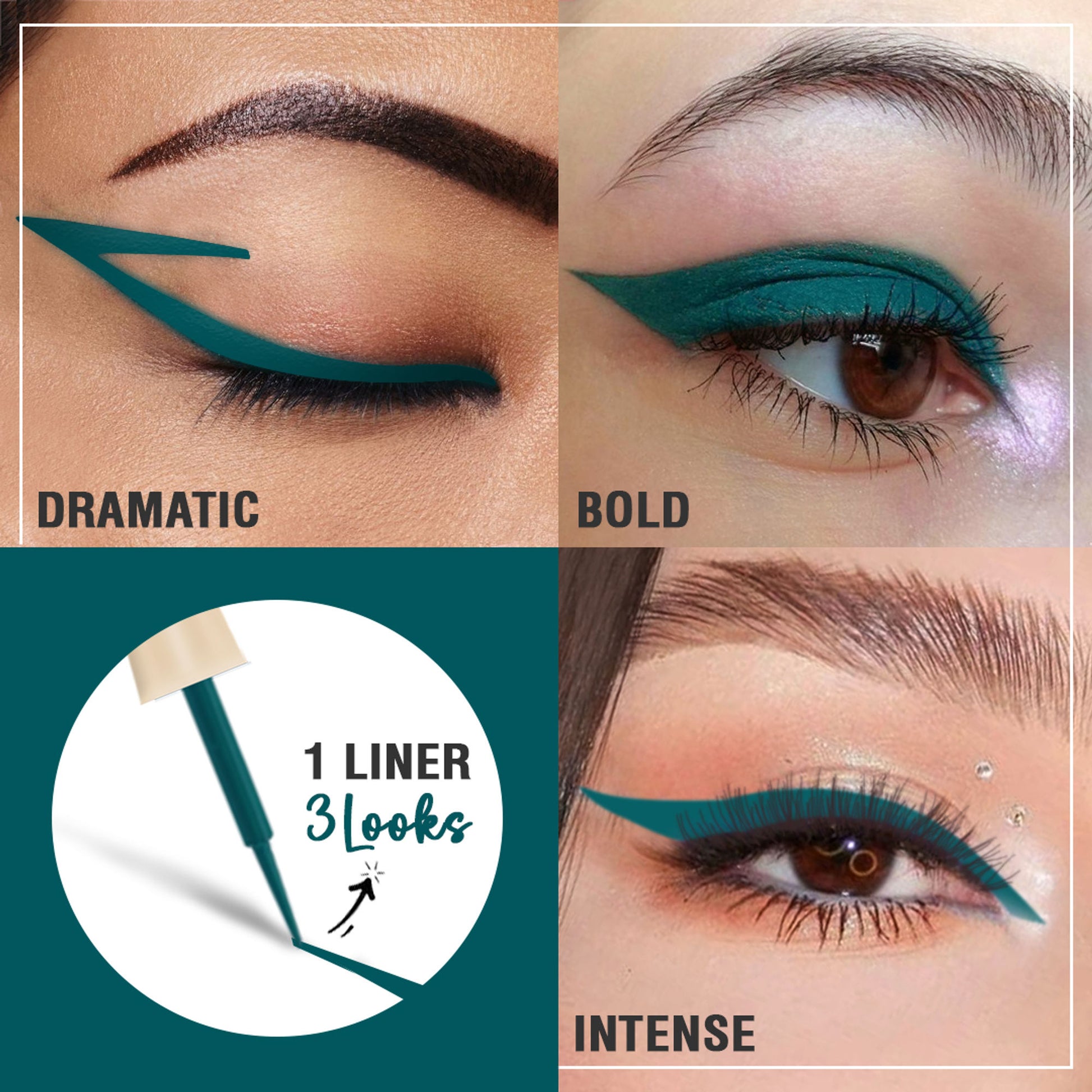 Glamveda Super Matte Liquid Intense Eyeliner - Teal Green