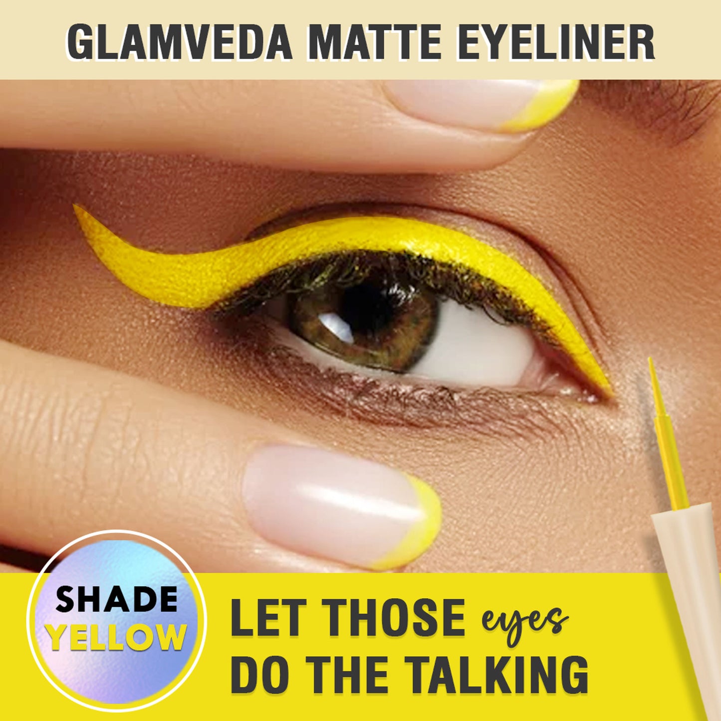 Glamveda Super Matte Liquid Intense Eyeliner - Yellow