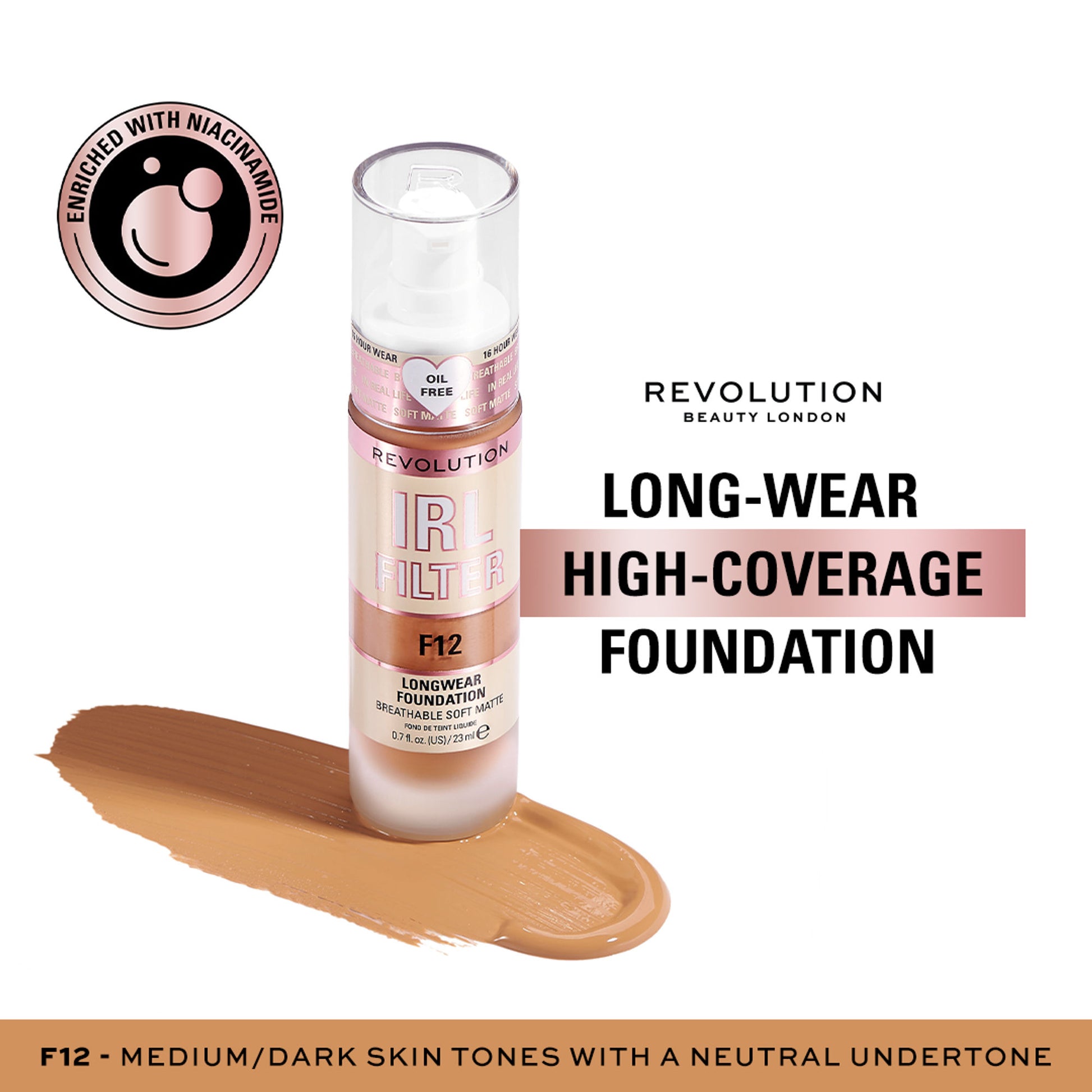 Makeup Revolution IRL Filter Longwear Foundation - F12