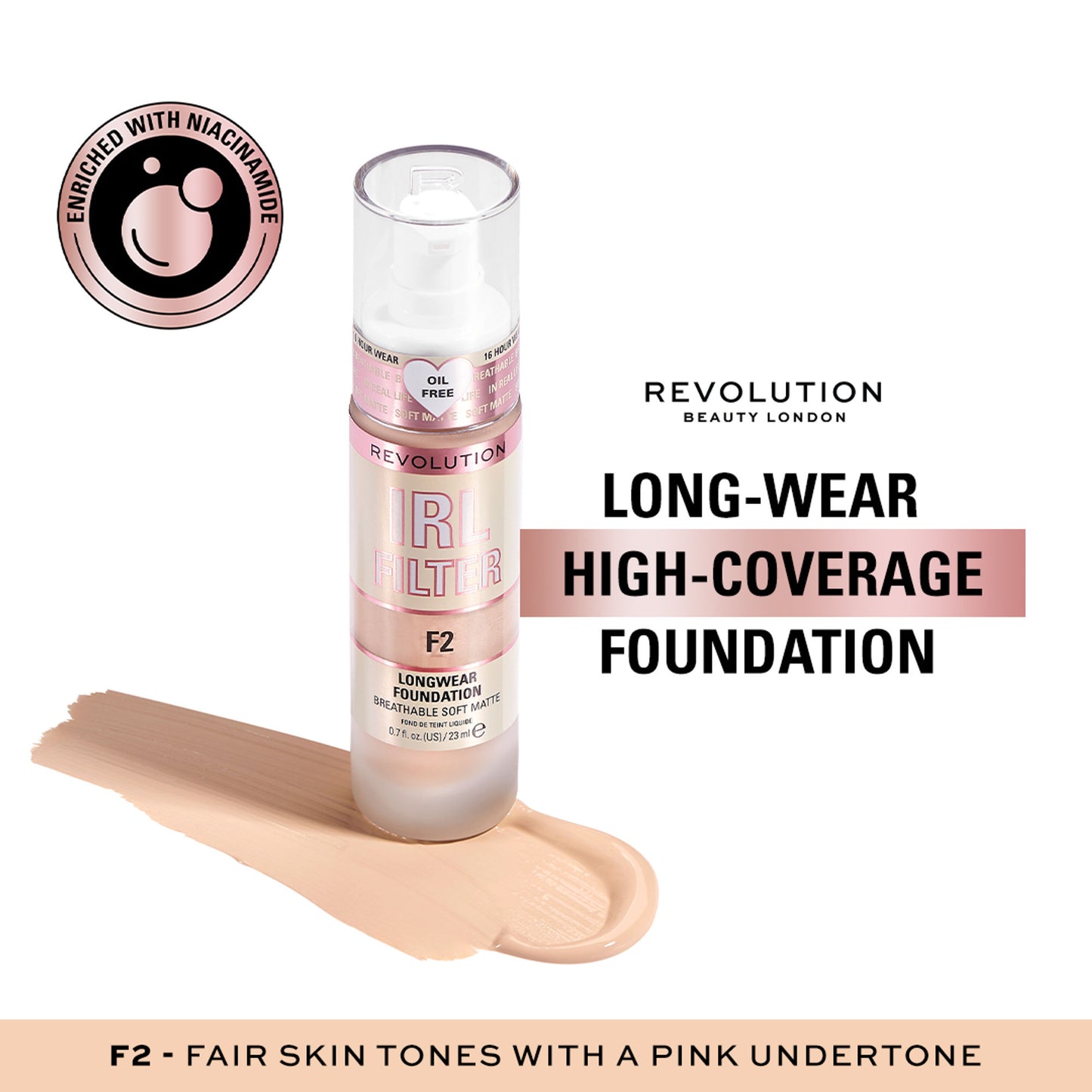 Makeup Revolution IRL Filter Longwear Foundation - F2
