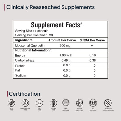 Miduty by Palak Notes Liposomal Quercetin Capsules