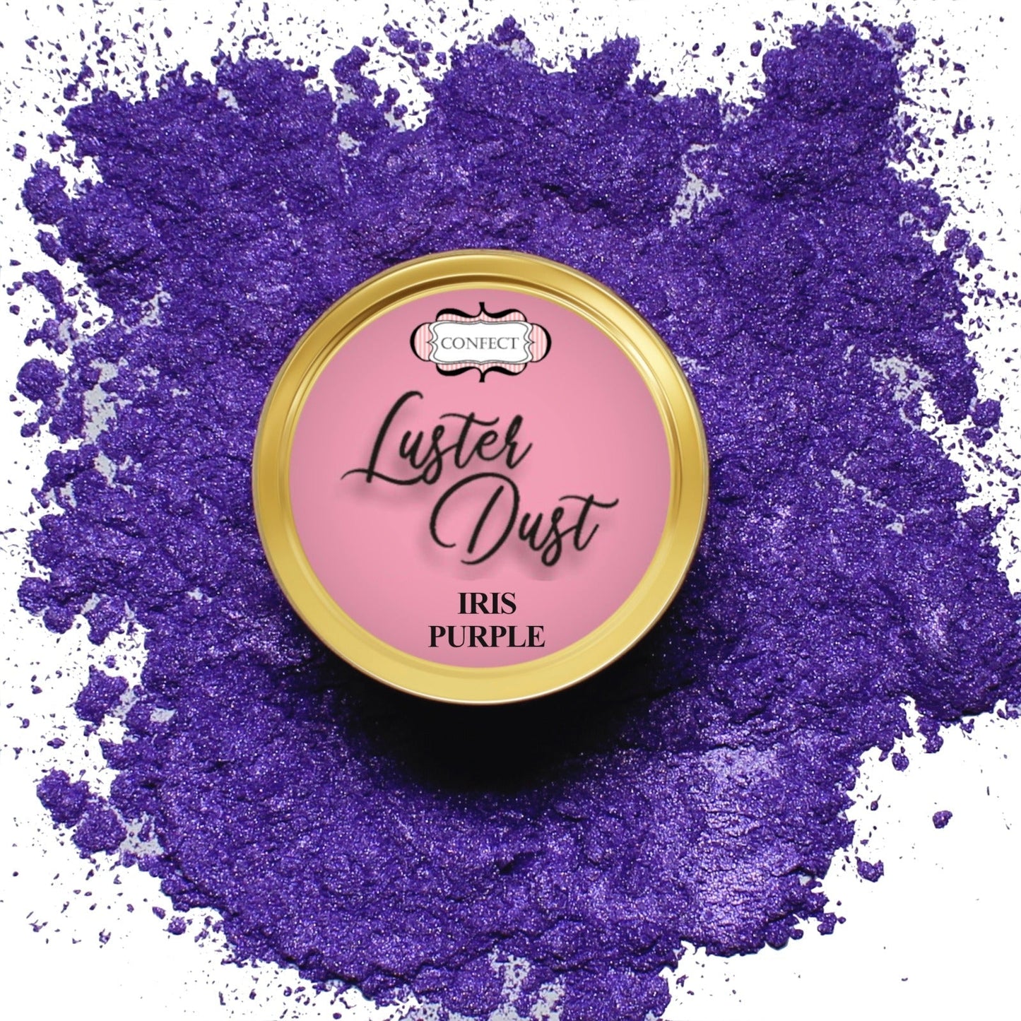 Confect Edible Luster Dust – Pack of 5 | Silver, Gold, Crystal, Blue, Purple |