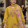 Dhiyona VA Women'sFloral Embroidered Thread Work Pure Cotton Straight Kurta With Trousers & Dupatta