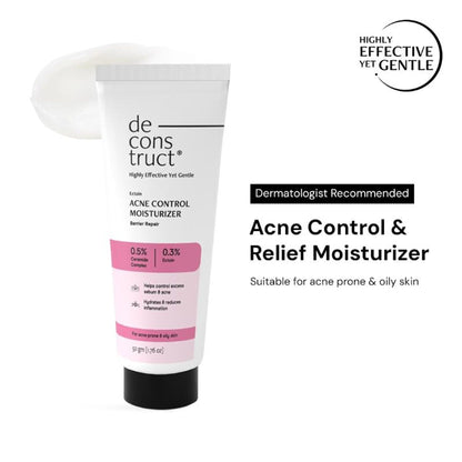 Deconstruct Acne Control Moisturiser, Lightweight & Non-Sticky, Ectoin & Ceramides