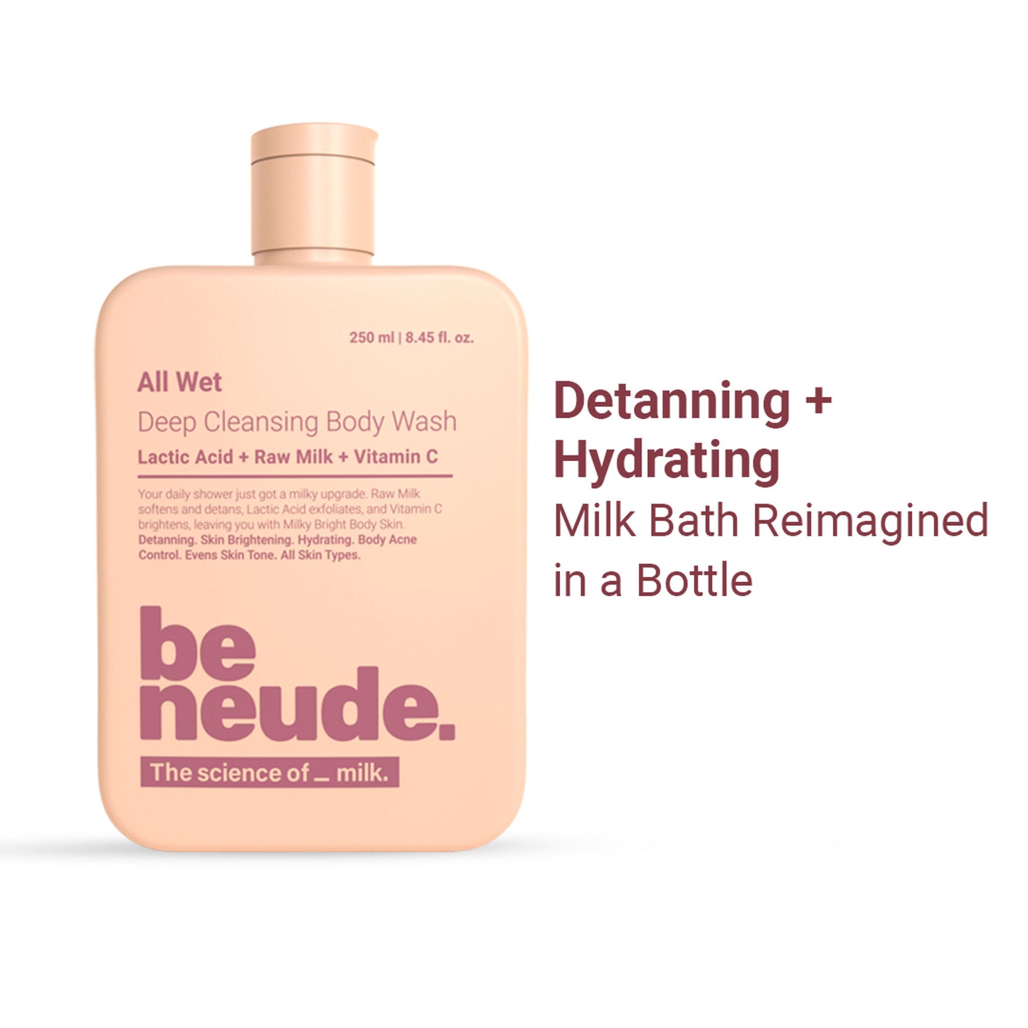 Be Neude All Wet Deep Cleansing Detanning Milk Body Wash