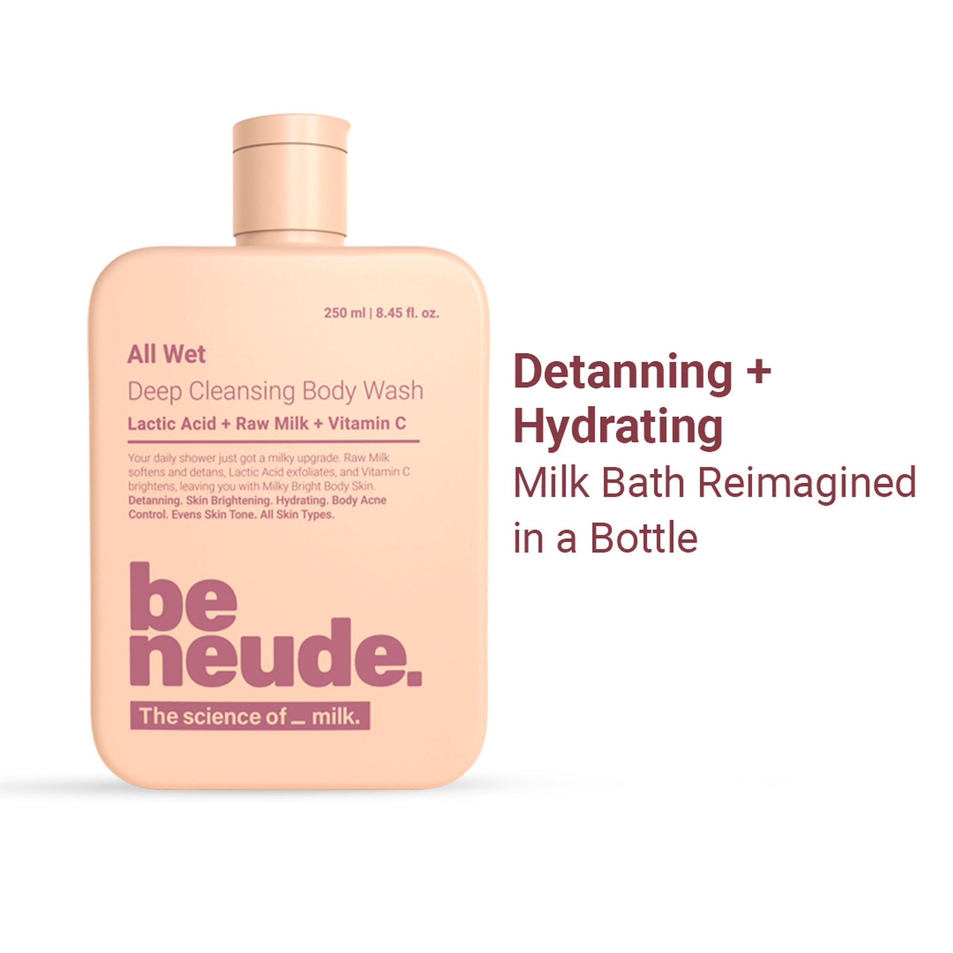 Be Neude All Wet Deep Cleansing Detanning Milk Body Wash