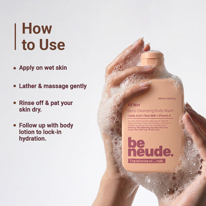 Be Neude All Wet Deep Cleansing Detanning Milk Body Wash