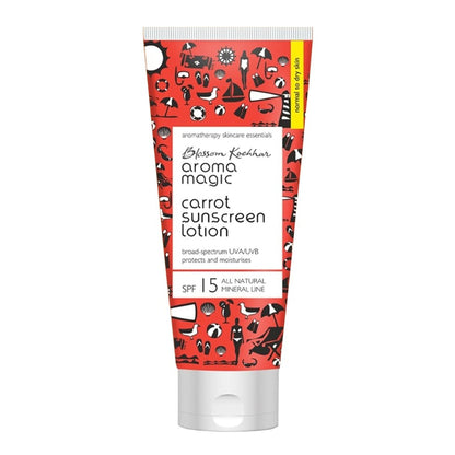 Aroma Magic Carrot Sunscreen Lotion SPF 15 UVA/UVB All Natural Mineral Line
