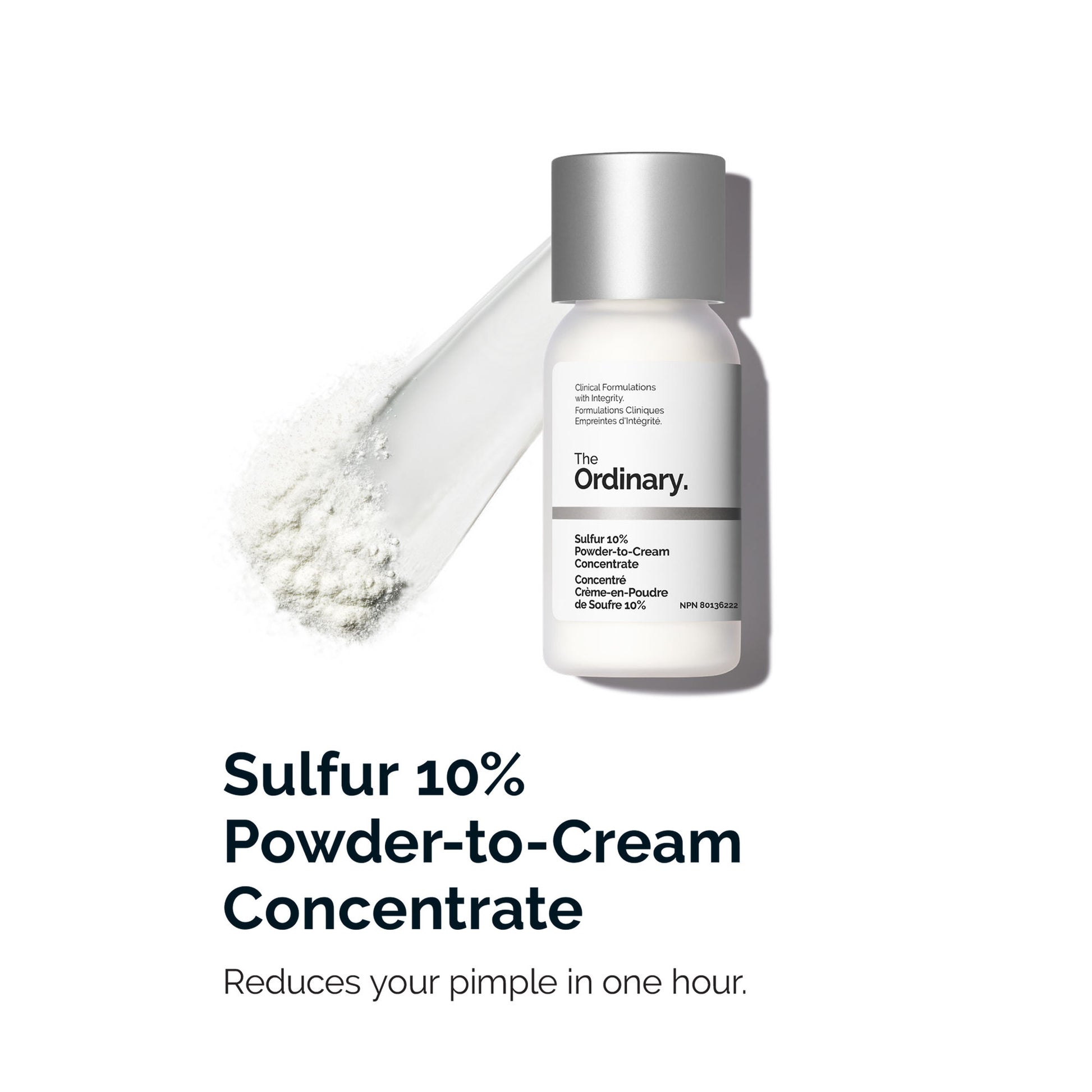 The Ordinary Sulfur 10% Powder-to-Cream Concentrate - Acne Spot Correction for Sensitive Skin