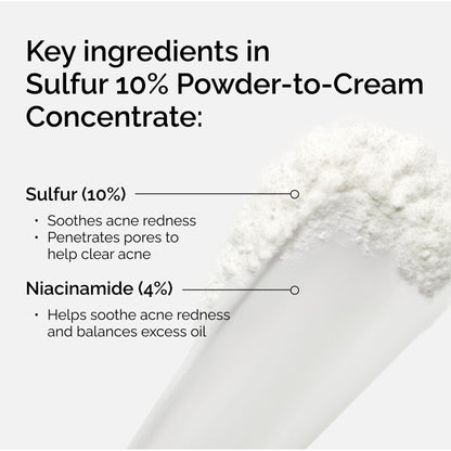 The Ordinary Sulfur 10% Powder-to-Cream Concentrate - Acne Spot Correction for Sensitive Skin