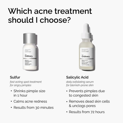 The Ordinary Sulfur 10% Powder-to-Cream Concentrate - Acne Spot Correction for Sensitive Skin