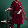 Indyancart IE Empire Velvet Kurta With Trousers & Dupatta