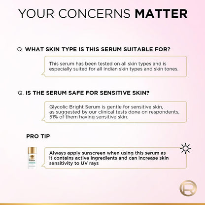 L'Oreal Paris Glycolic Bright 8% [Melasyl + Niacinamide] Face Serum For Brightening Dark Spots - Indyancart