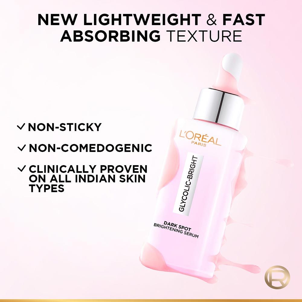 L'Oreal Paris Glycolic Bright 8% [Melasyl + Niacinamide] Face Serum For Brightening Dark Spots - Indyancart