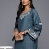 Dhiyona VA Women'sFloral Embroidered Kurta With Trousers & Dupatta