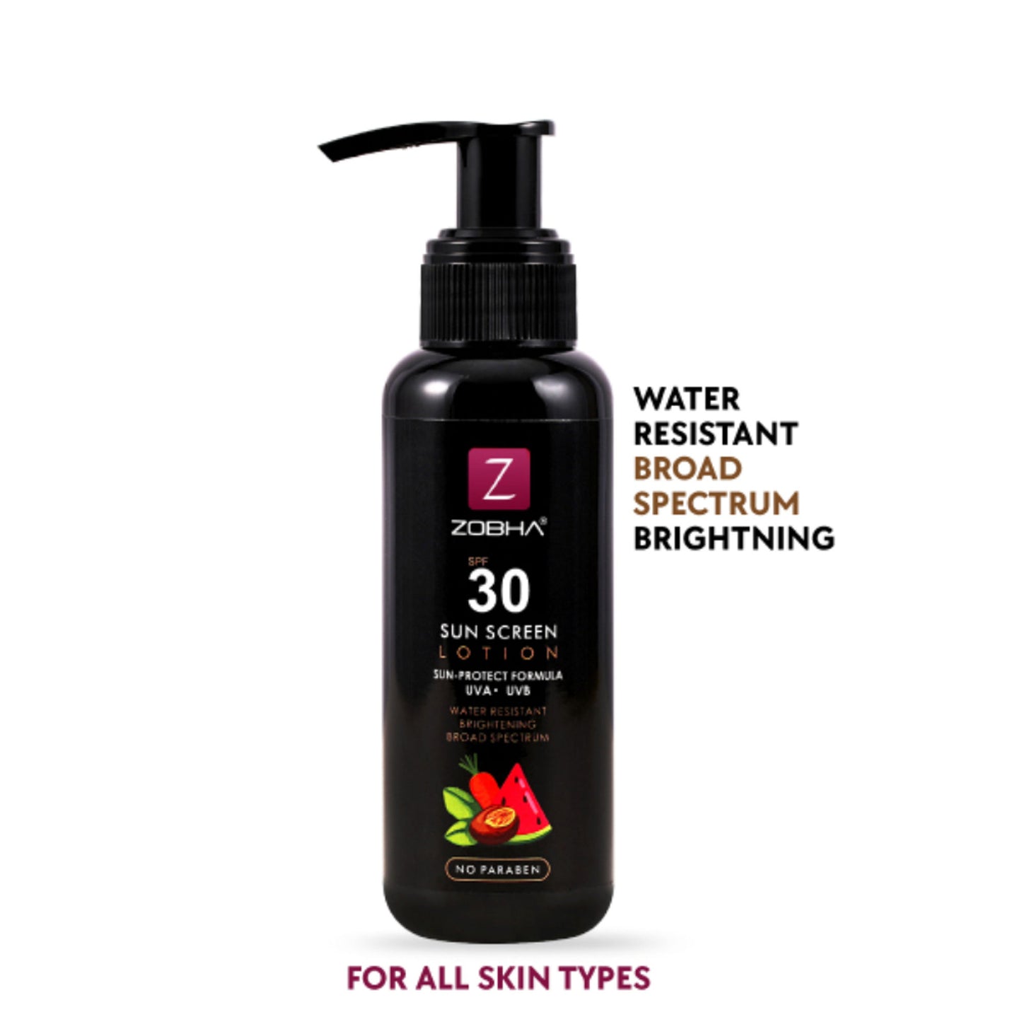 Zobha Sunscreen Lotion SPF 30 UVA & UVB Protection Water Resistant Sunscreen