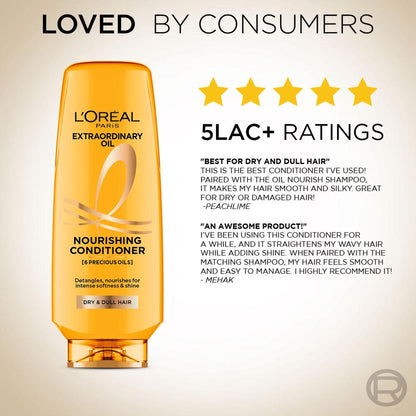 L'Oreal Paris Extraordinary Oil Nourishing Conditioner For Dull & Dry Hair- Makes Hair Smooth