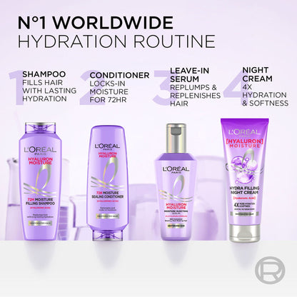 L'Oreal Paris Hyaluron Moisture Anti-frizz Conditioner With Hyaluronic Acid for 72 HR Hydrated Hair