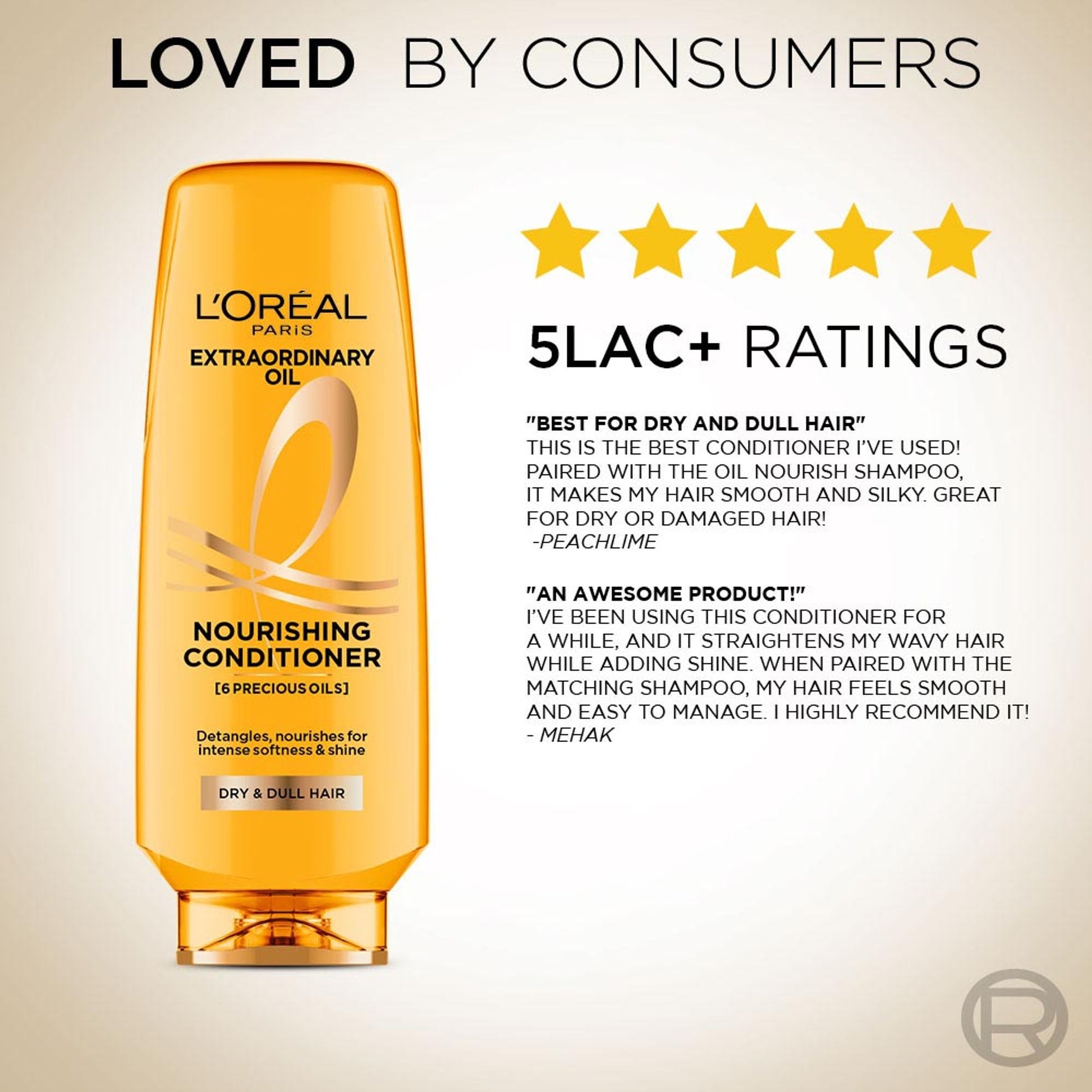 L'Oreal Paris Extraordinary Oil Nourishing Conditioner For Dull & Dry Hair- Makes Hair Smooth