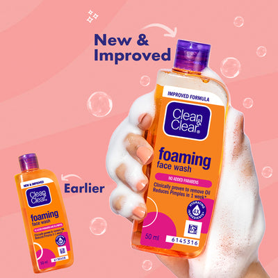 Clean & Clear Foaming Face Wash - Hydrating Cleanser for Oily Skin & Reduces Acne In 7 Days