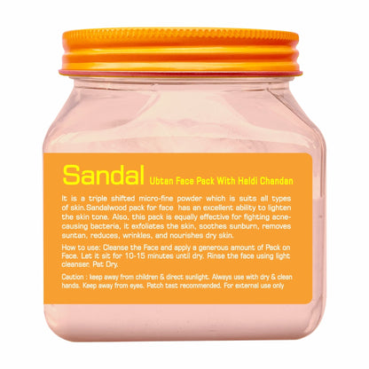 Jeva Ubtan face pack with haldi and chandan for skin brightening and glow enhancement, shown in a natural gel form.
