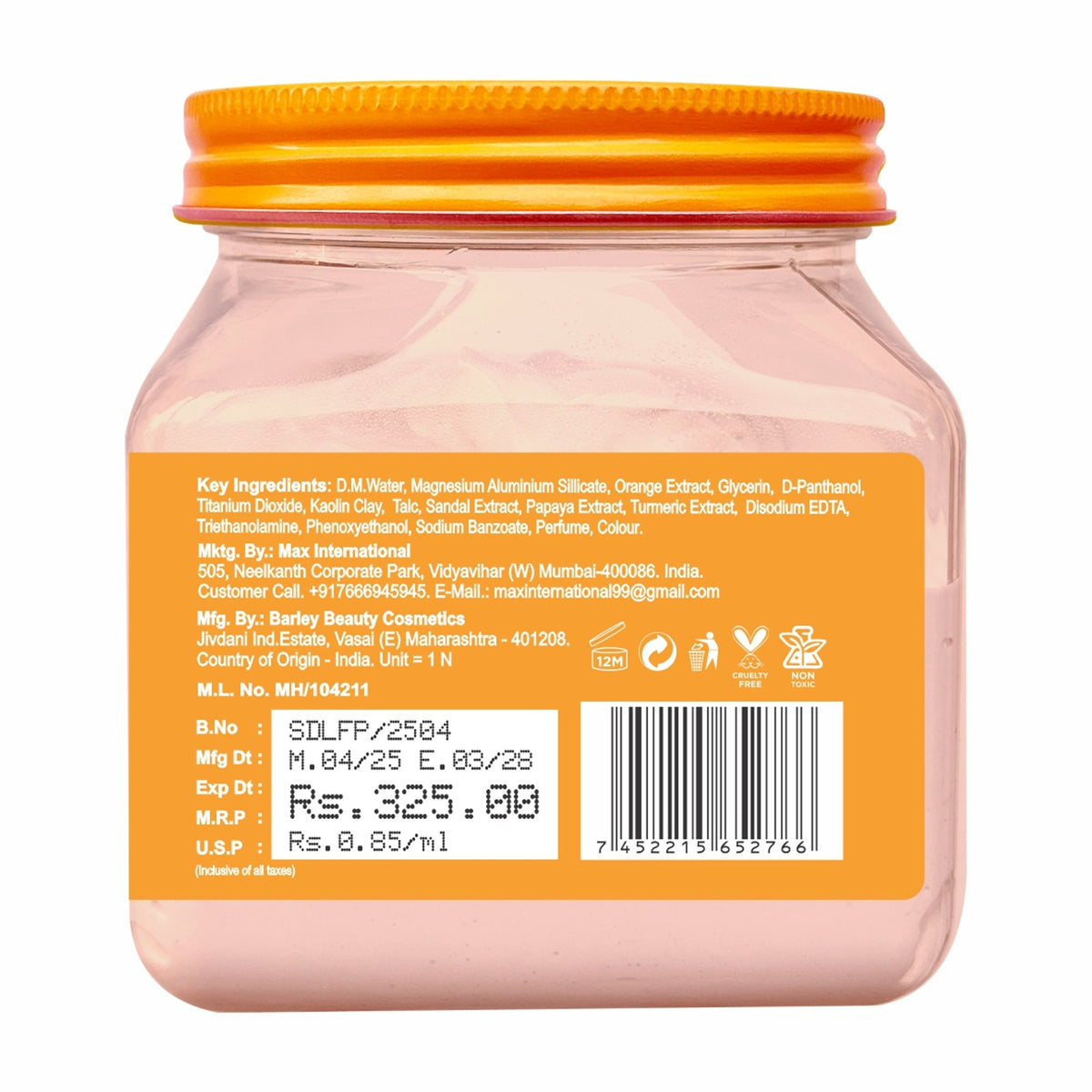 Jeva Ubtan Face Pack with Haldi and Chandan, a skin brightening and glow-enhancing gel in a jar, suitable for face skincare.