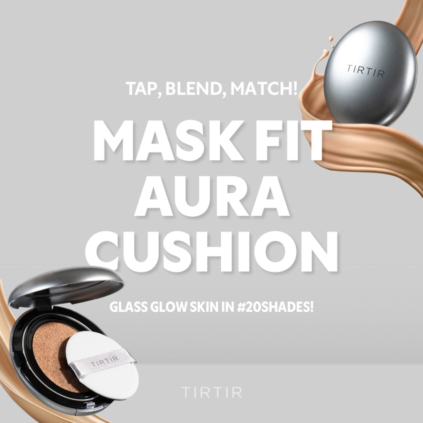 TIRTIR Mask Fit Aura Mini Cushion 13N Fair Ivory - 15C Fair Porcelain