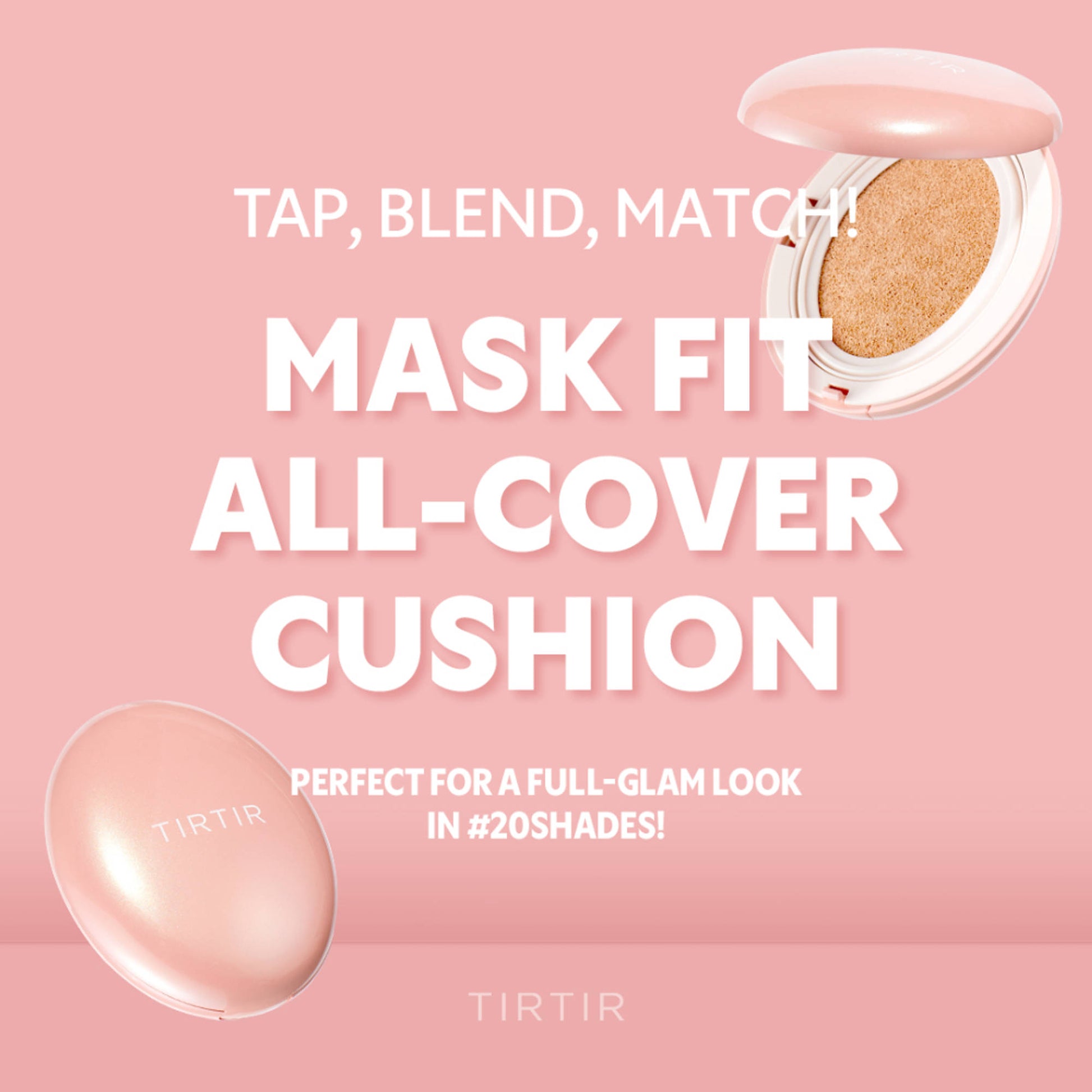 TIRTIR Mask Fit All-Cover Mini Cushion 13N Fair Ivory - 17C Porcelain