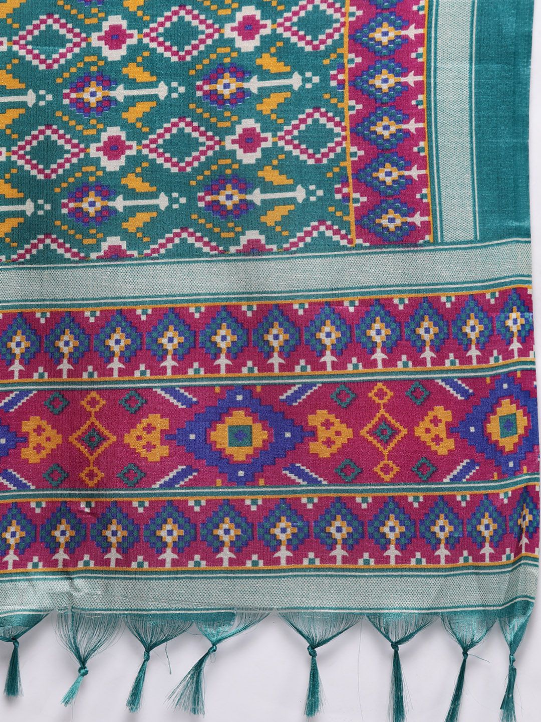 Indyancart VA Women's Floral Yoke Design Regular Sequinned Kurta with Trousers & With Dupatta