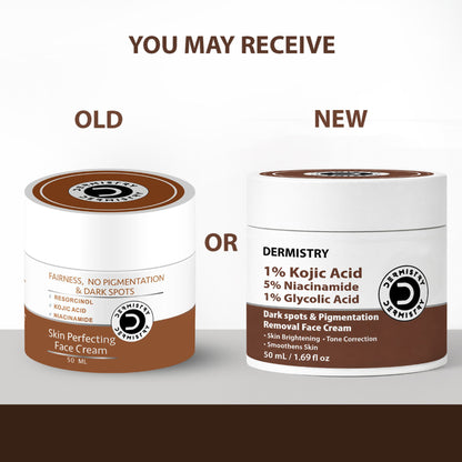 DERMISTRY Kojic Acid Face Cream Pigmentation Tan Removal Glowing Skin Whitening Lightening Fairness