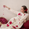 Dhiyona IE Floral Embroidered Shirt Collar Thread Work Pure Cotton A-Line Kurta With Trouser