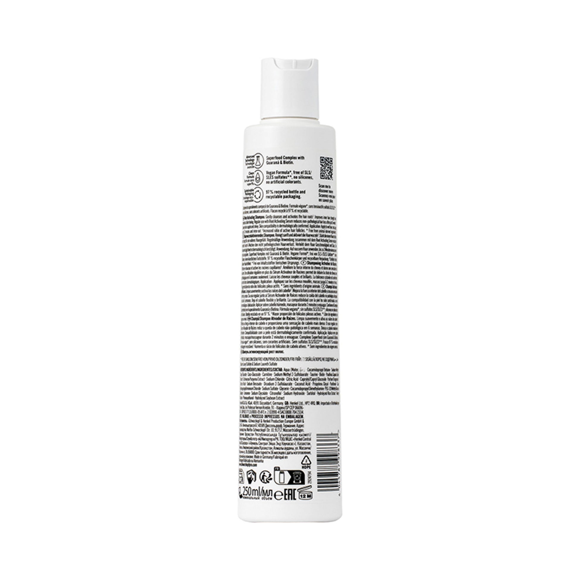 Schwarzkopf Professional Bonacure Root Activating Shampoo For Thinning Hair| Biotin & Guarana
