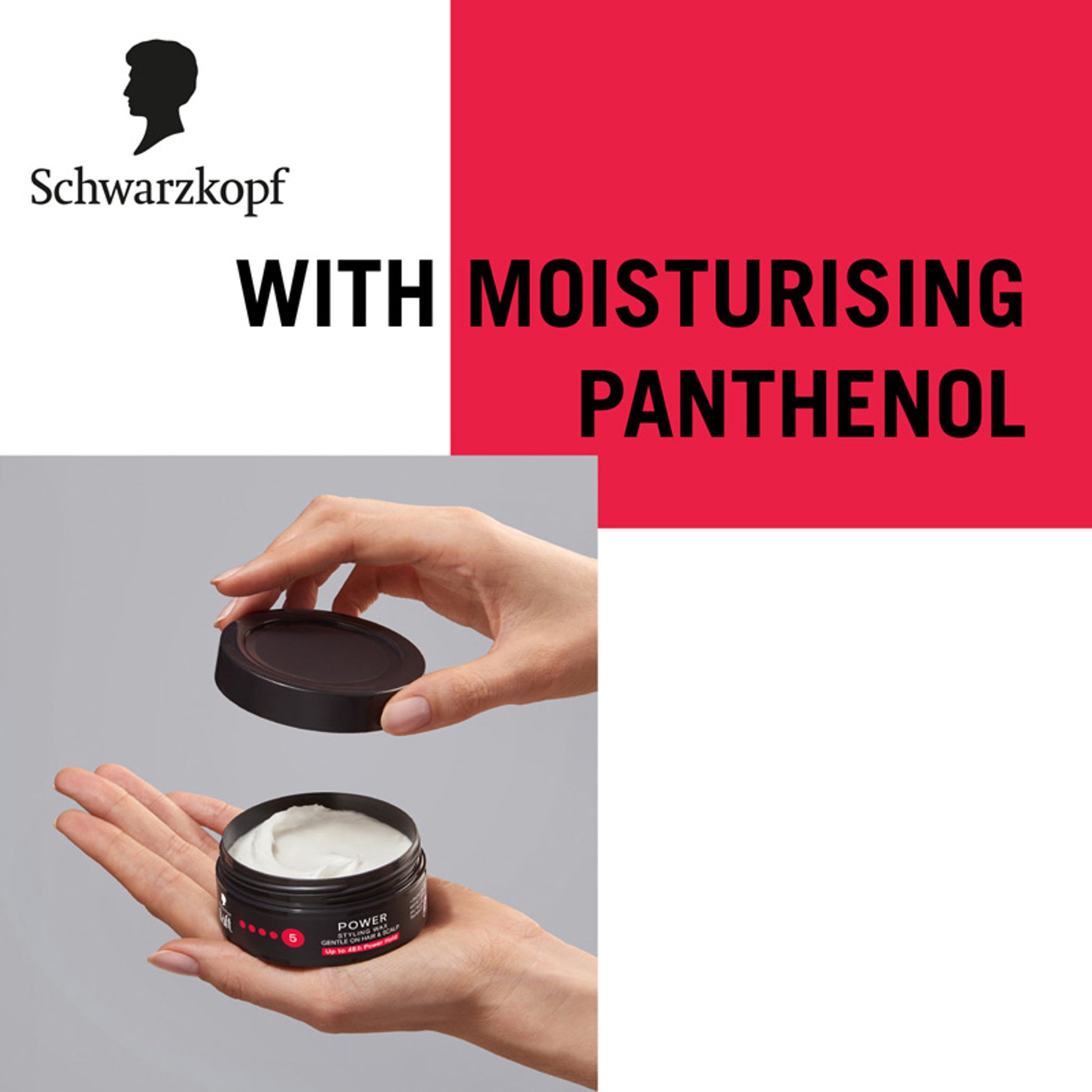 Schwarzkopf TAFT Power Hair Wax For Luminous Shine And Glossy Hair, Hold 5 Lasts 48 Hours