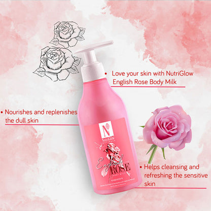 NutriGlow NATURAL'S English Rose Body Milk For Intensive Nourishment